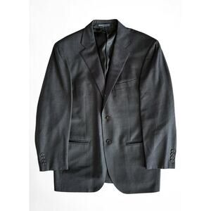 Vintage Polo Ralph Lauren 40R Grey Blazer Sport Coat Virgin Wool